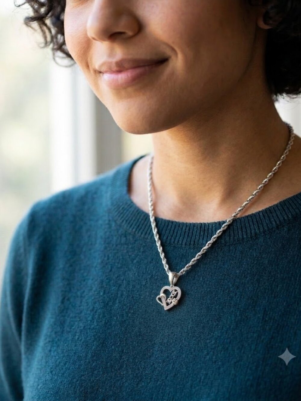Silver-Tone MOM Heart Charm with Floral Accent | Sentimental Jewelry Gift